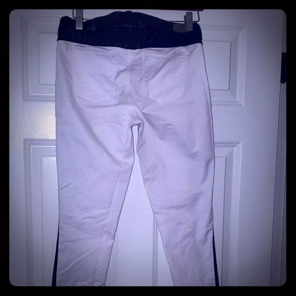 🤍🖤 GRAY by Saks Fifth Avenue | Two-Tone Moto Skinny Jeans 🖤🤍